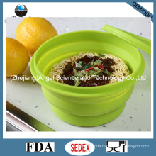 100% Food Grade Collapsible Silicone Food bowl with Lid 830ml Sfb07